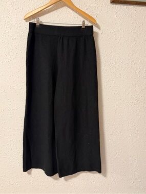 Sioni Black Knit Wide-Leg Pants Large
